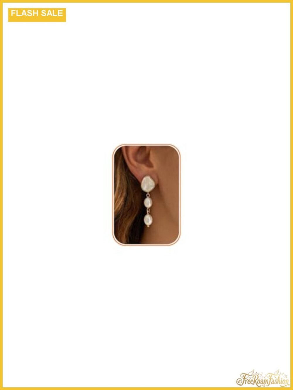 14K Gold Plated Pearl Dangle Earrings CZ Accent Bridal Wedding
